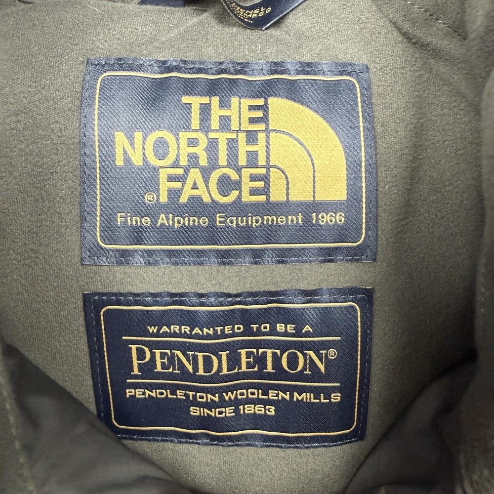 The North Face Vest Mens Medium Gray Pendleton Wool Down Puffer 700 Fill - Picture 6 of 14